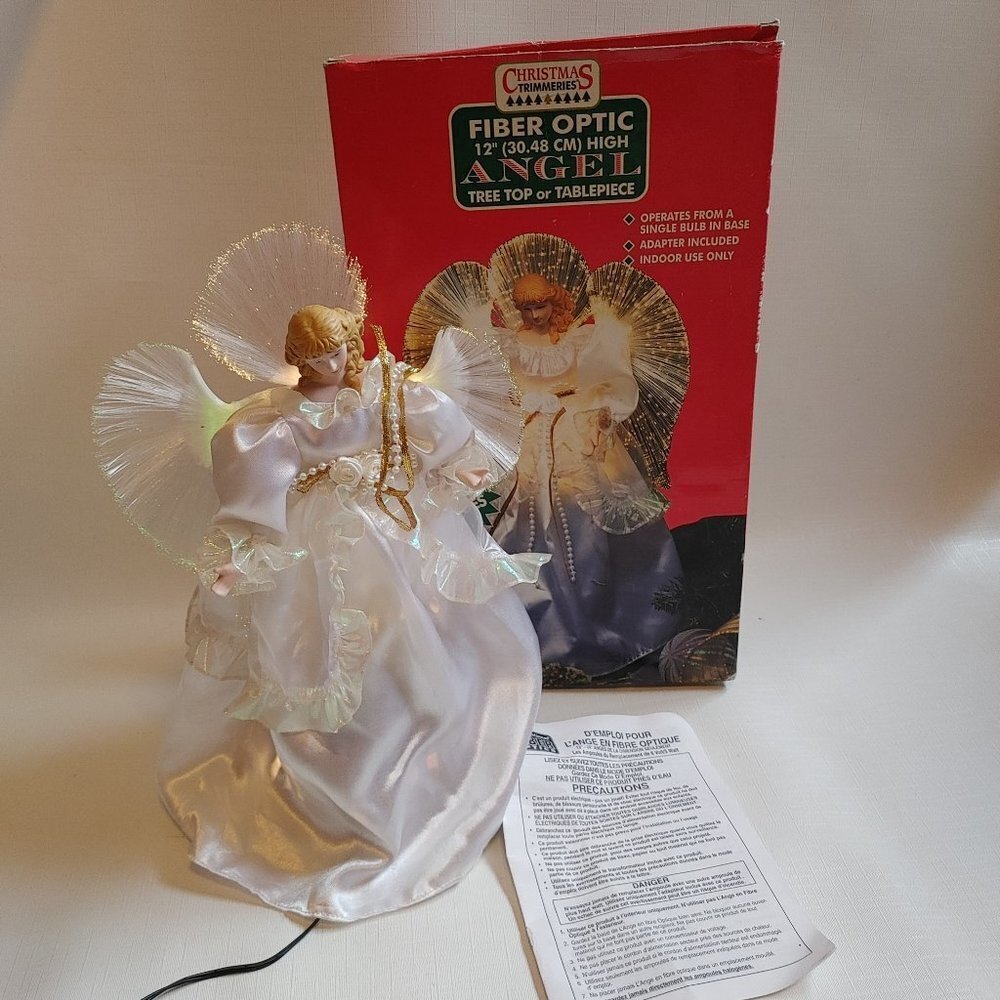 Scintillating CHRISTMAS TRIMMERIES Fiber Optic Angel New Old Stock WORKS